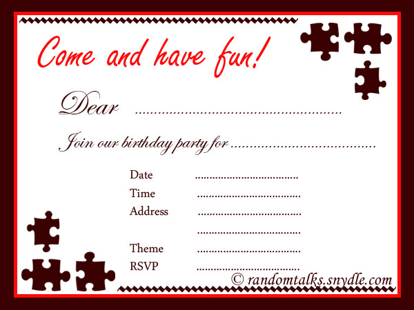 Printable Adult Birthday Invitation 74