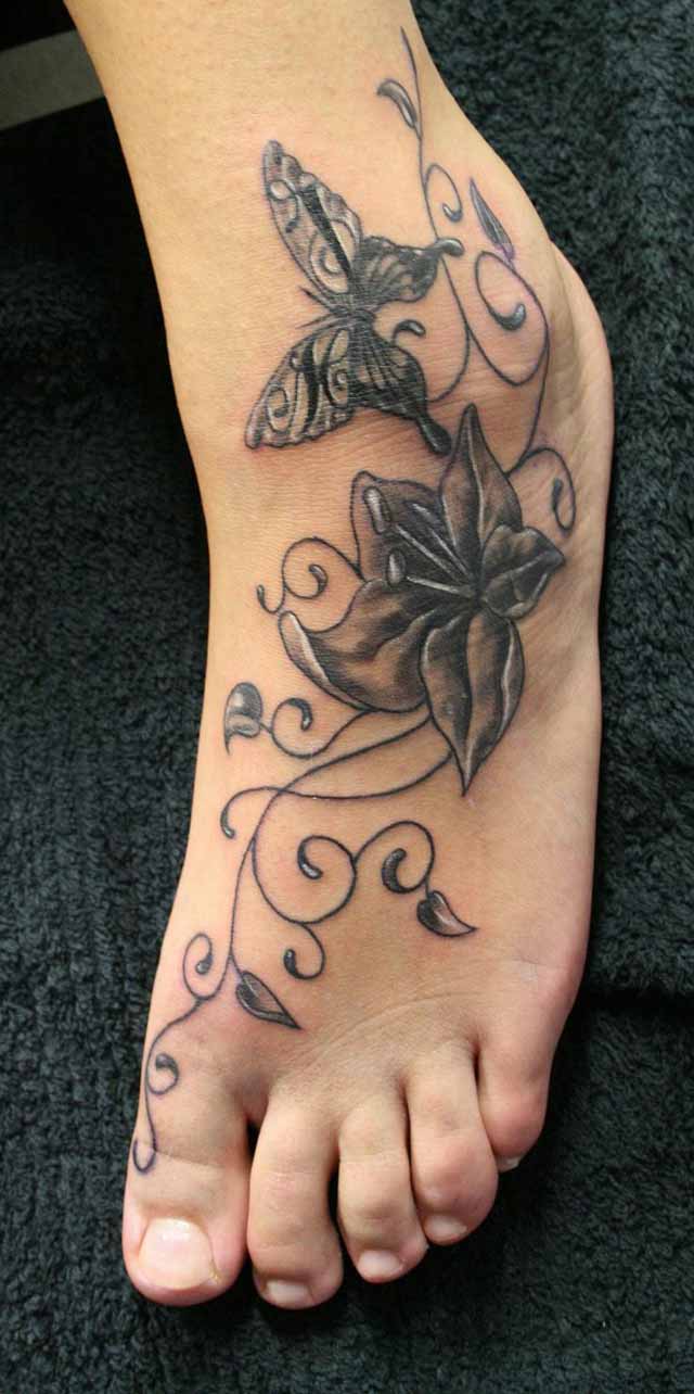 butterfly-tattoo-designs-gray-and-silver-foot-tattoo