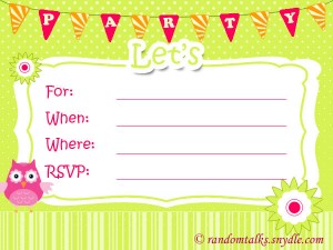 Free Printable Birthday Invitations – Random Talks