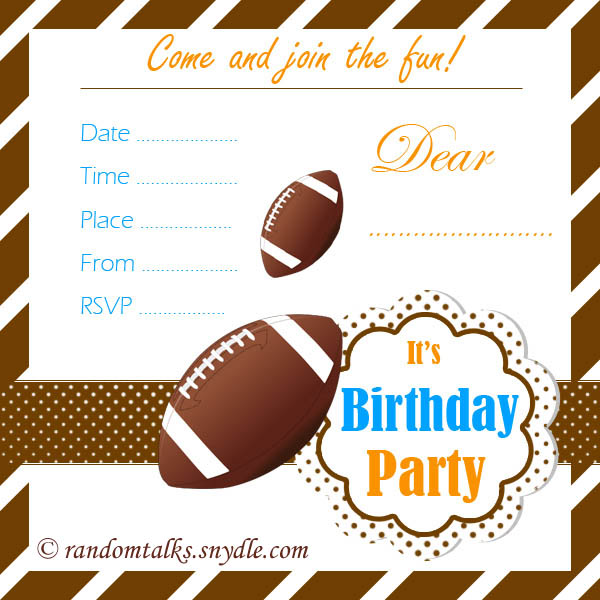 Free Printable Birthday Invitations Random Talks