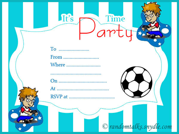 Free Printable Birthday Invitations Random Talks