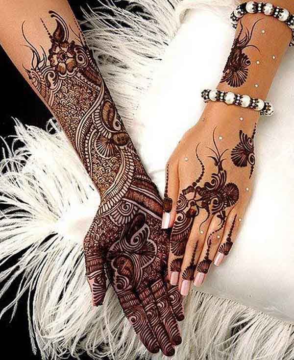 New Arabic Beautiful Mehndi Design on hand Stock Photo | Adobe Stock